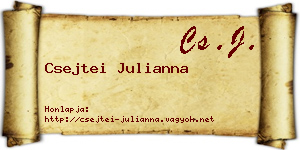 Csejtei Julianna névjegykártya